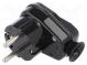 Connector  AC supply  male  plug  2P+PE  250VAC  16A  black  PIN  3