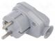 Connector  AC supply  male  plug  2P+PE  250VAC  16A  grey  PIN  3