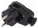 Connector  AC supply  male  plug  2P+PE  250VAC  16A  black  PIN  3