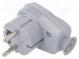 Connector  AC supply  male  plug  2P+PE  250VAC  16A  grey  PIN  3