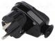 Connector  AC supply  male  plug  2P+PE  250VAC  16A  black  PIN  3