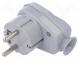 Connector  AC supply  male  plug  2P+PE  250VAC  16A  grey  PIN  3