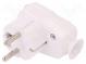 Connector  AC supply  male  plug  2P+PE  250VAC  16A  white  PIN  3