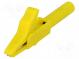 Crocodile clip  15A  yellow  Grip capac  max.12mm  Contacts  brass