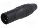 Plug  XLR  male  PIN  4  straight  for cable  soldering  133V  10A