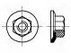 Nut  with flange  hexagonal  M10  steel  Plating  zinc  17mm  BN  712