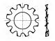 Washer  externally serrated  M2  D=4.5mm  h=0.3mm  spring steel