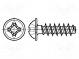Screw  for plastic  3.5x25  Head  button  Phillips  PH2  steel  zinc