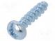 Screw  for plastic  3x12  Head  cheese head  slotted,Torx®  zinc