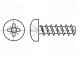 Screw  for plastic  3x8  Head  cheese head  Pozidriv  PZ1  steel