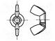 Nut  winged  M5  0.8  A2 stainless steel  BN  644