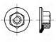 Nut  with flange  hexagonal  M5  0.8  steel  Plating  zinc  8mm