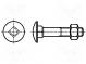 Screw  M6x65  DIN  603  Head  button  square  steel  zinc  18mm
