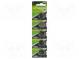 Battery  lithium  3V  CR2016,coin  90mAh  non-rechargeable  5pcs.