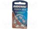 Battery  zinc air (ZnO2)  1.4V  AC312,coin,R36  180mAh  6pcs.