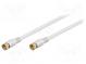 Cable  75Ω  3.5m  F plug,both sides  white