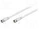 Cable  75Ω  5m  F plug,both sides  white