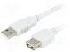 Cable  USB 2.0  USB A socket, USB A plug  3m  light grey