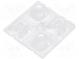 LED lens  square  transparent  H  12.27mm  Outside dim  50x50mm