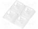 LED lens  square  transparent  43÷57°  H  8.5mm  Ømount.hole  3.1mm