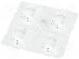 LED lens  square  transparent  H  6mm  Outside dim  50x50mm
