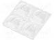 LED lens  square  transparent  H  7.3mm  Outside dim  50x50mm