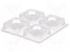 LED lens  square  transparent  44÷69°  H  8.5mm  Ømount.hole  3.4mm
