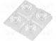 LED lens  square  transparent  25÷32°  H  8.5mm  Ømount.hole  3.1mm