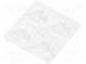 LED lens  square  transparent  H  7.1mm  Outside dim  50x50mm