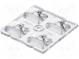 LED lens  square  transparent  H  7.7mm  Outside dim  50x50mm