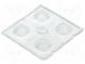 LED lens  square  transparent  H  7.85mm  Outside dim  50x50mm