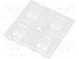 LED lens  square  transparent  H  5.18mm  Outside dim  50x50mm