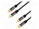 Cable  RCA plug,both sides  0.5m  Plating  gold-plated  black