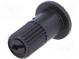 Knob  with flange  black  Ø6mm  Flange dia  9mm  Application  CA6