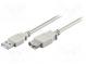 Cable  USB 2.0  USB A socket, USB A plug  5m  grey  480Mbps