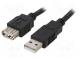Cable  USB 2.0  USB A socket, USB A plug  5m  black  Core  CCA