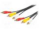 Cable  RCA plug x3,both sides  15m  Plating  gold-plated