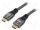 Cable  HDMI 2.1  HDMI plug,both sides  textile  2m  black  Core  Cu