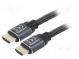 Cable  HDMI 2.0  HDMI plug,both sides  polyamide  2m  black  28AWG