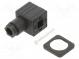 Plug for coil  PIN  4  black  0÷230V  IP65  A  27mm  B  28mm  C  27mm