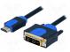 Кабель  HDMI 1.3  DVI-D (18+1) вилка,вилка HDMI  3м