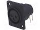 Socket  XLR  female  PIN 3  angled 90°  for panel mounting, screw