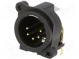 Socket  XLR  male  PIN  5  angled 90°  for panel mounting,screw