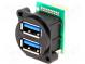 Socket  USB A  for panel mounting,screw  pin header  double