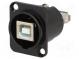 Adapter  USB A socket-back,USB B socket-front  FT  metal  black