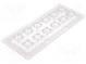 LED lens  rectangular  transparent  50÷67°  H  11.4mm