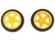 Wheel  yellow-black  Shaft  two sides flattened  Pcs  2  push-in