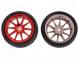 Wheel  red  Shaft  smooth  Pcs  2  screw  Ø  65mm  Plating  rubber