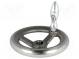 Knob  cast iron  125mm  with keyway,with revolving handle