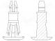 Assembly stud  polyamide 66  L  7.9mm  latch/latch  natural